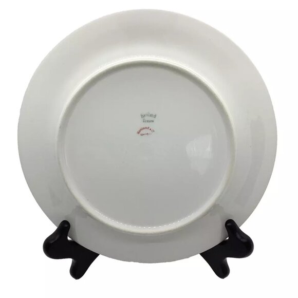 Haviland Limoges France Luncheon Plate Coupe H1415 White/Gold Trim & Inner Ring - Picture 3 of 4